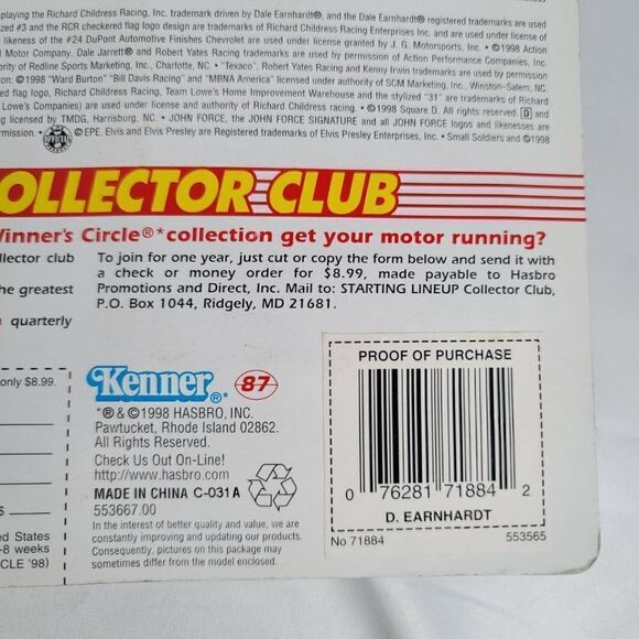 Original NASCAR  Dale Earnhardt Sr. Starting Lineup Series II 1998 Action Figure - Picture 8 of 8